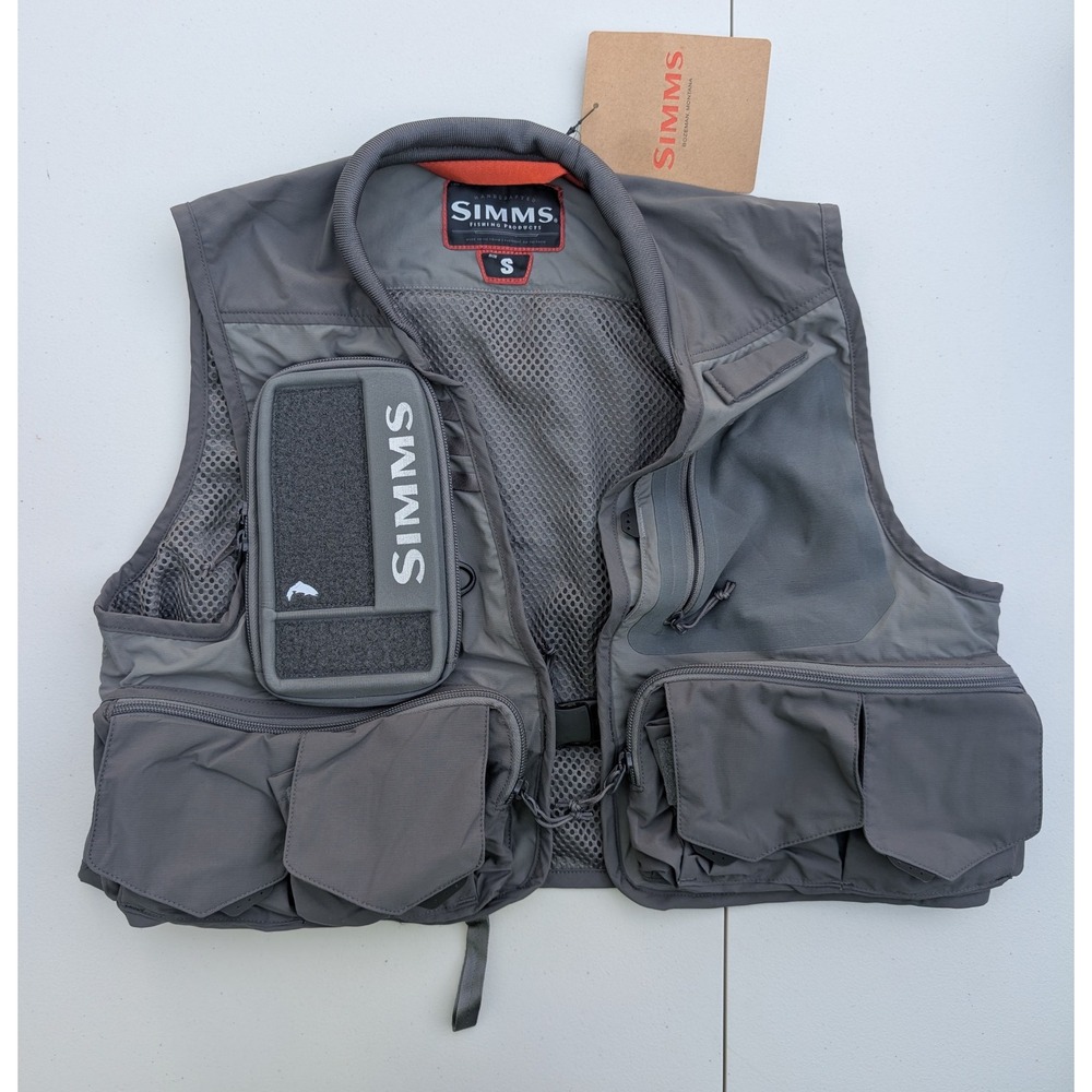 Simms Freestone Fishing Vest Pewter Grey Pockets Fly Fishing Gear Small NWT